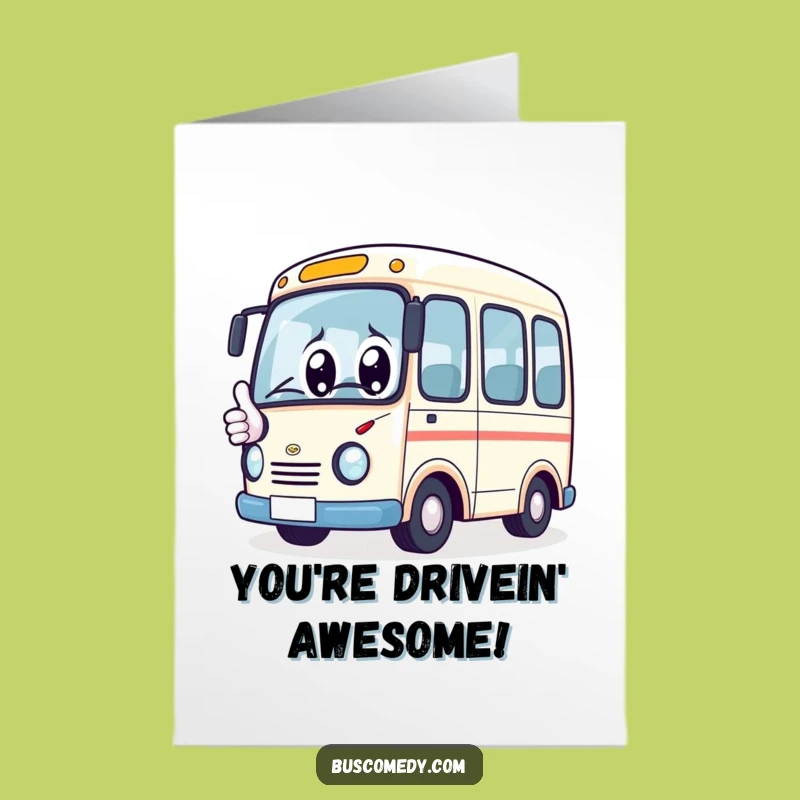 Free Printable Congratulations Card: Happy Bus Cheers Downloadable