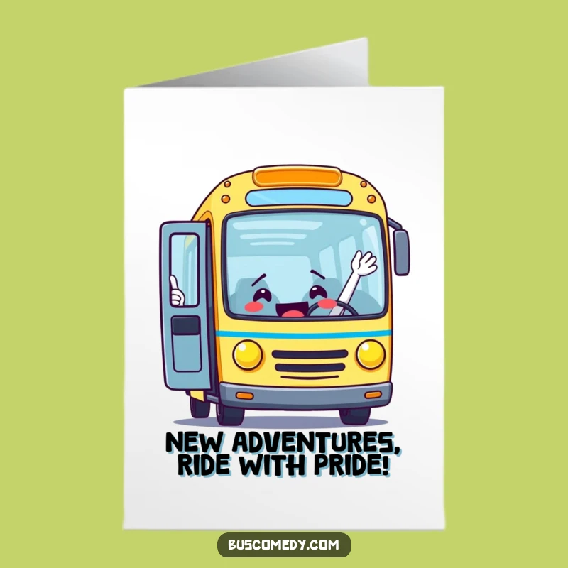 Free Printable Bus Welcoming Congratulations Card Humorous Downloadable Gift