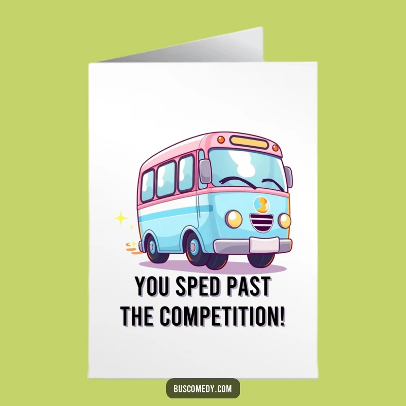 Free Printable Kawaii Bus Congrats Card: Sparkle Trail Bus Downloadable Achievement Gift