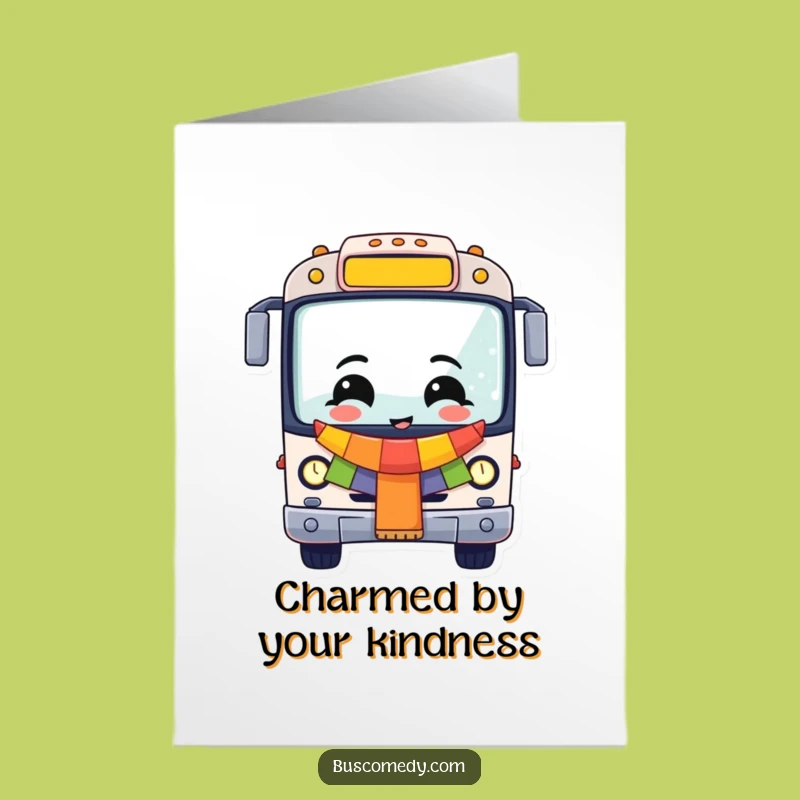 Free Printable Thank You Card: Cheerful Bus Banner, Grateful Downloadable Gift