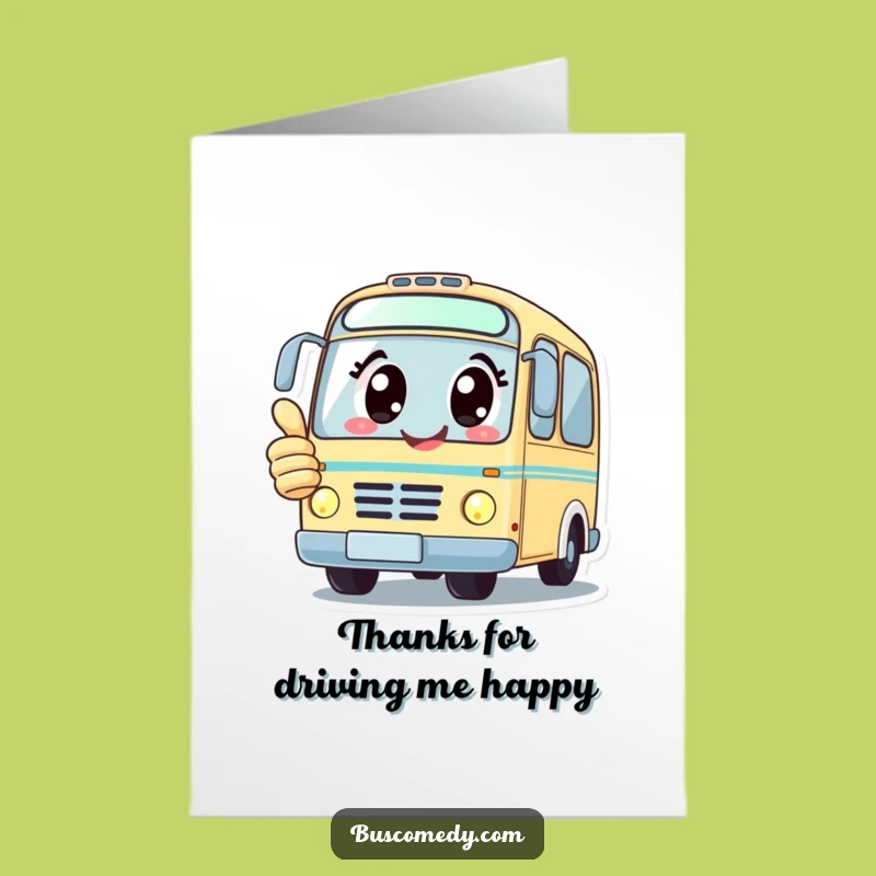 Free Printable Thank You Card: Bus Gratitude, Happy Thumbs Up, Downloadable Thanks