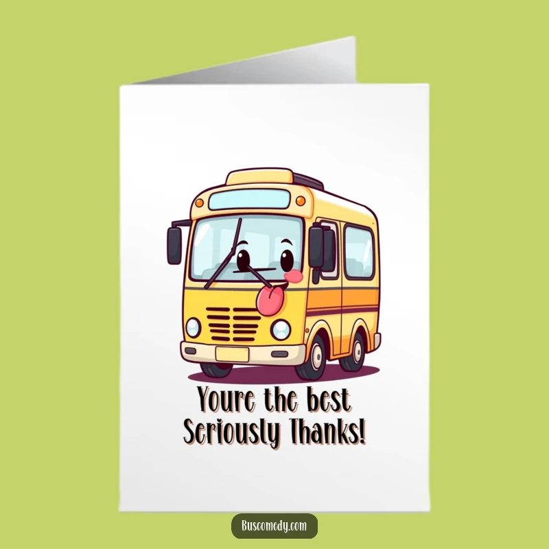 Free Printable Thank You Card: Cheeky Bus Tongue, Downloadable Gratitude Gift