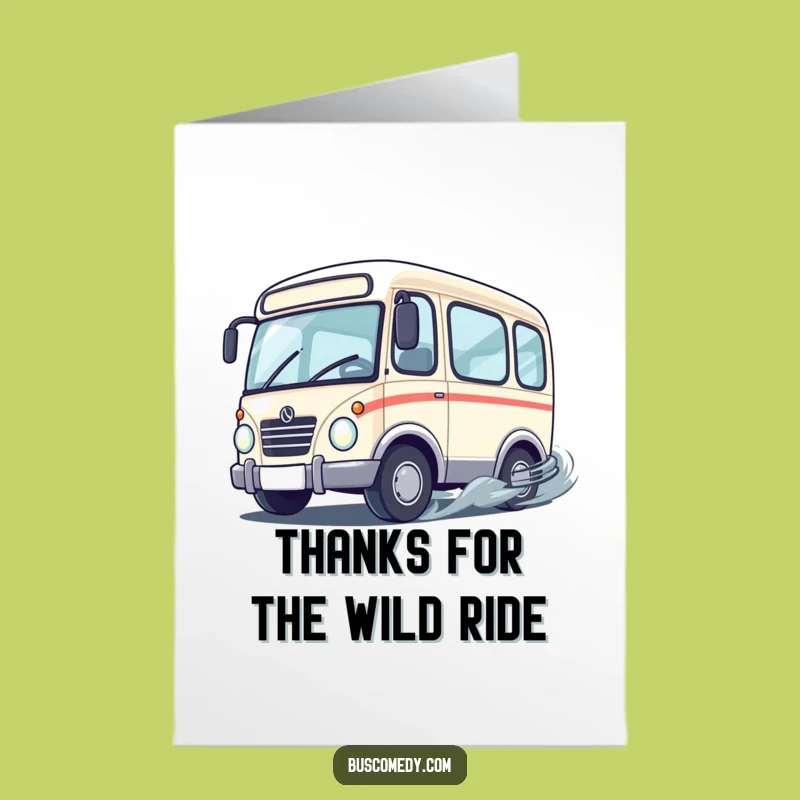 Free Printable Thank You Card: Drifting Bus, Fun Downloadable Gratitude