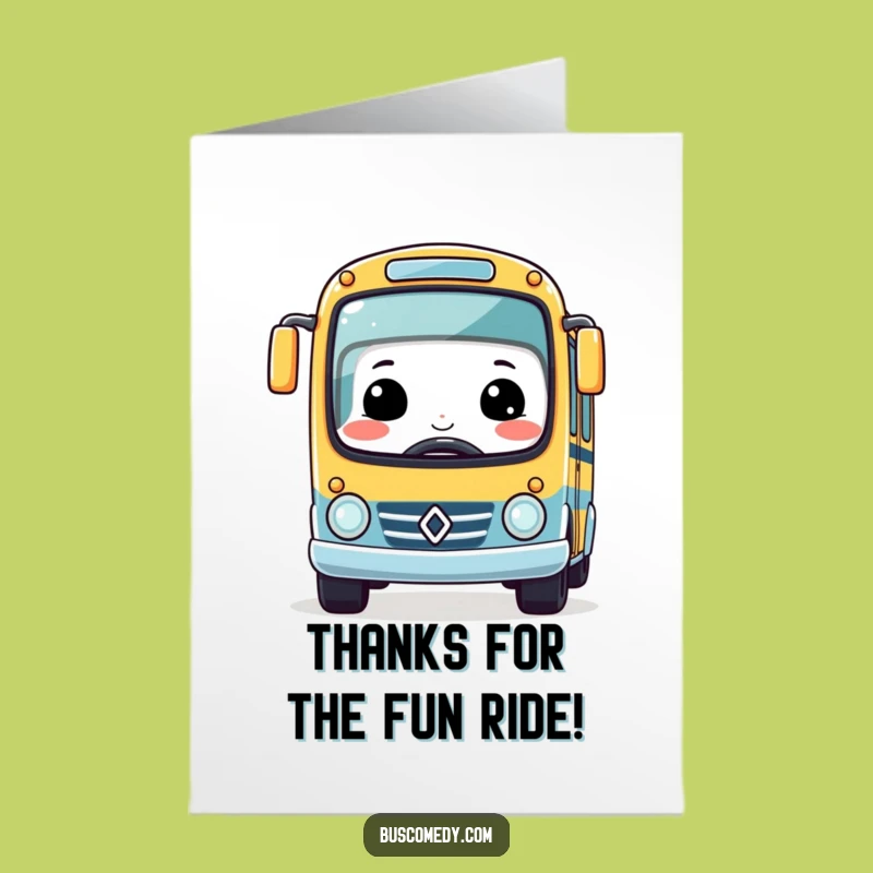 Free Printable Thank You Card: Racing Bus, Grateful Downloadable Gift for Quick Help