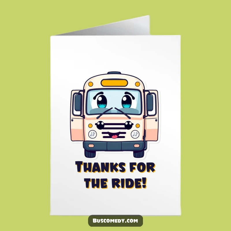 Ride Along Free Printable Thank You Card: Cheerful Bus, Inviting Downloadable Gratitude