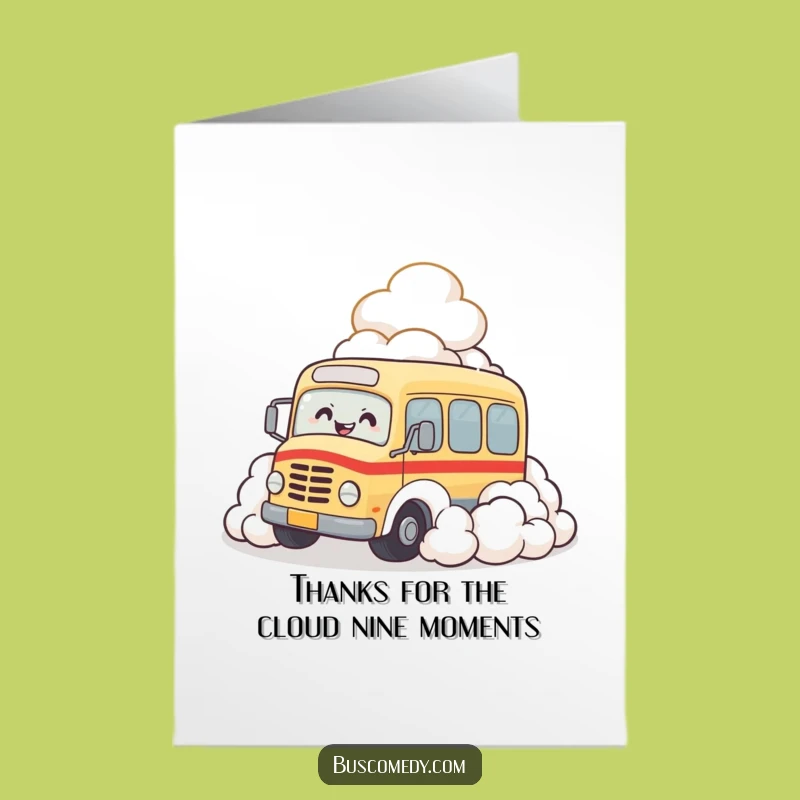 Free Printable Bus Cloud Card: Whimsical Thank You Download for Gratitude