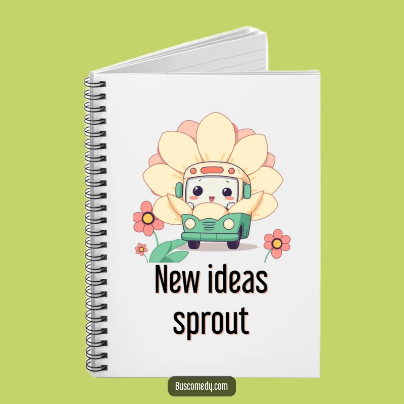 Funny Kawaii Bus Flower Notebook: Jot Down Curiosity - Useful Funny Gift!