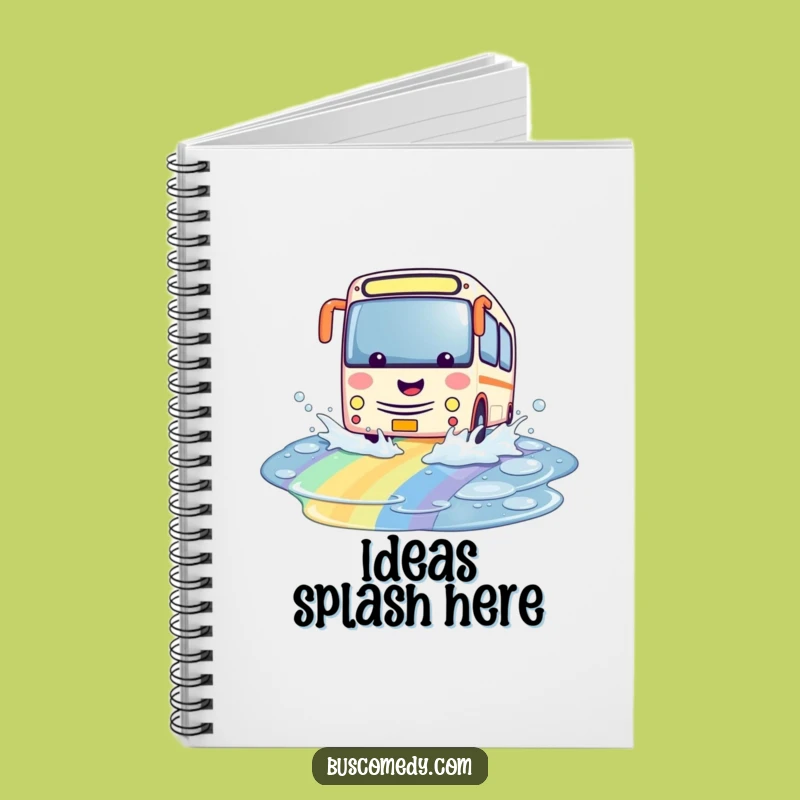 Funny Kawaii Bus Rainbow Notebook: Playful Splash Journal, Creative Gift