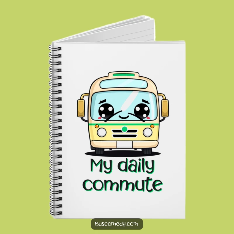 Funny Kawaii Bus Notebook: Cheerful Big Eyes Friendly Honk Journal Gift