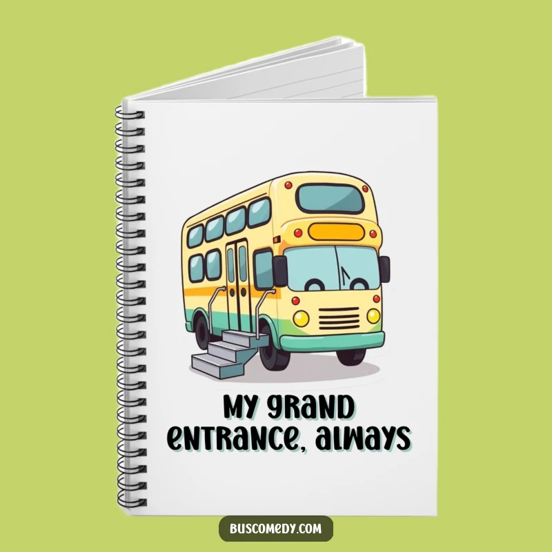 Funny Bus Stairs Notebook - Cute Character Journal Gift