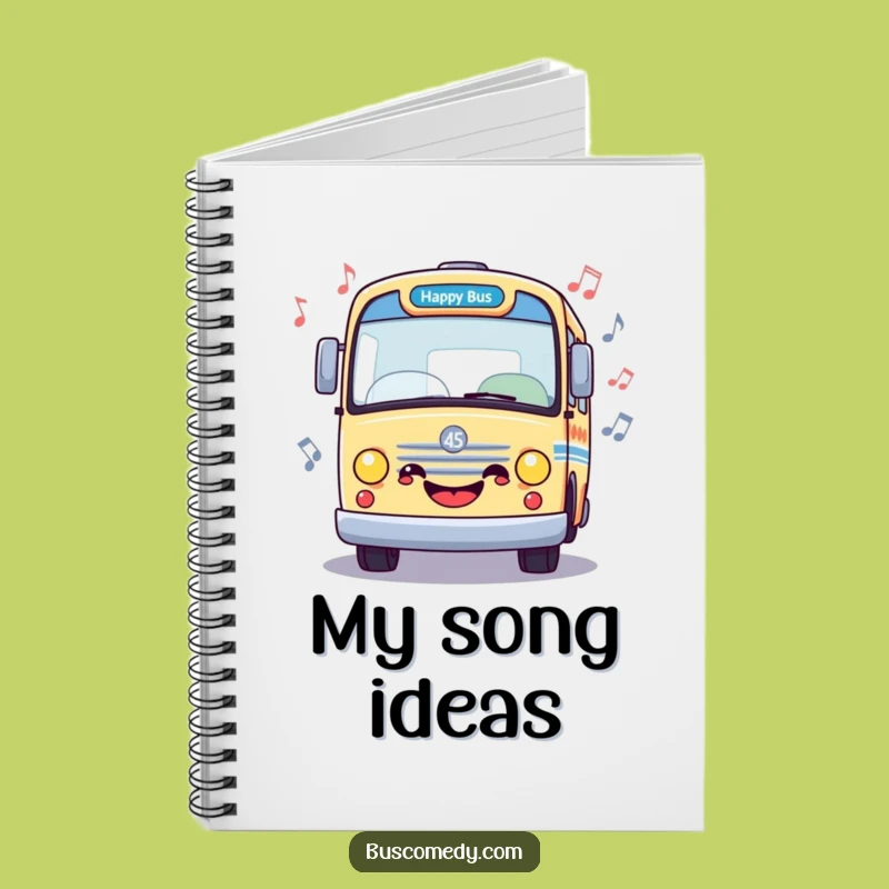 Funny Happy Bus Music Notebook: Songwriting Journal Gift