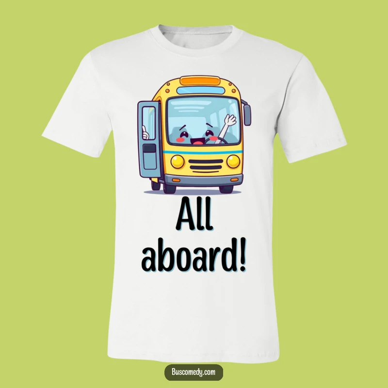 Funny Bus Waving T-Shirt: Enthusiastic Gift for Journey Lovers