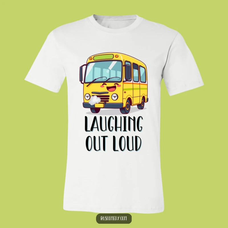 Funny Bursting Bus T-Shirt: Hilarious Laughing Character, Premium Tee, Perfect Funny Gift