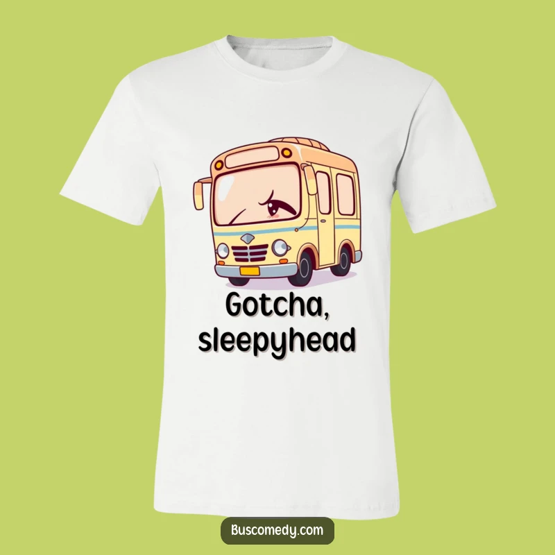 Funny Kawaii Bus T-Shirt: Mischievously Peek with a Wink