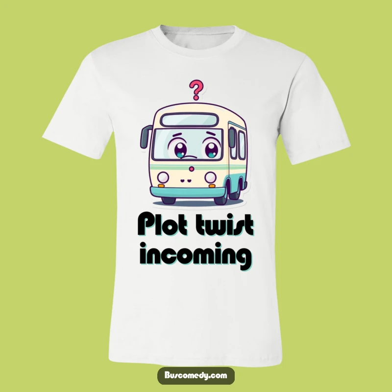 Funny Kawaii Bus Surprise T-Shirt: Wear Your Puzzled Expression Loudly