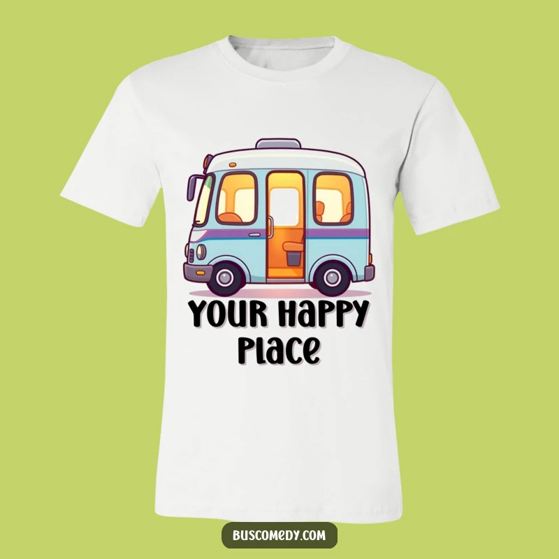 Friendly Glow Bus T-Shirt: Cozy Illuminating Bus Design, Comforting Wearable Gift!