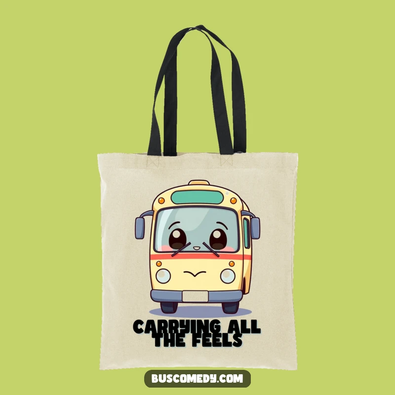 Funny Kawaii Bus Tote Bag: Giggling Surprise - Your Stylish Funny Gift!