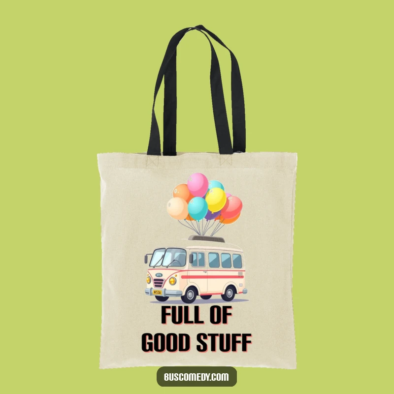 Funny Kawaii Bus Balloon Tote Bag: Carry Fun - Stylish Funny Gift!