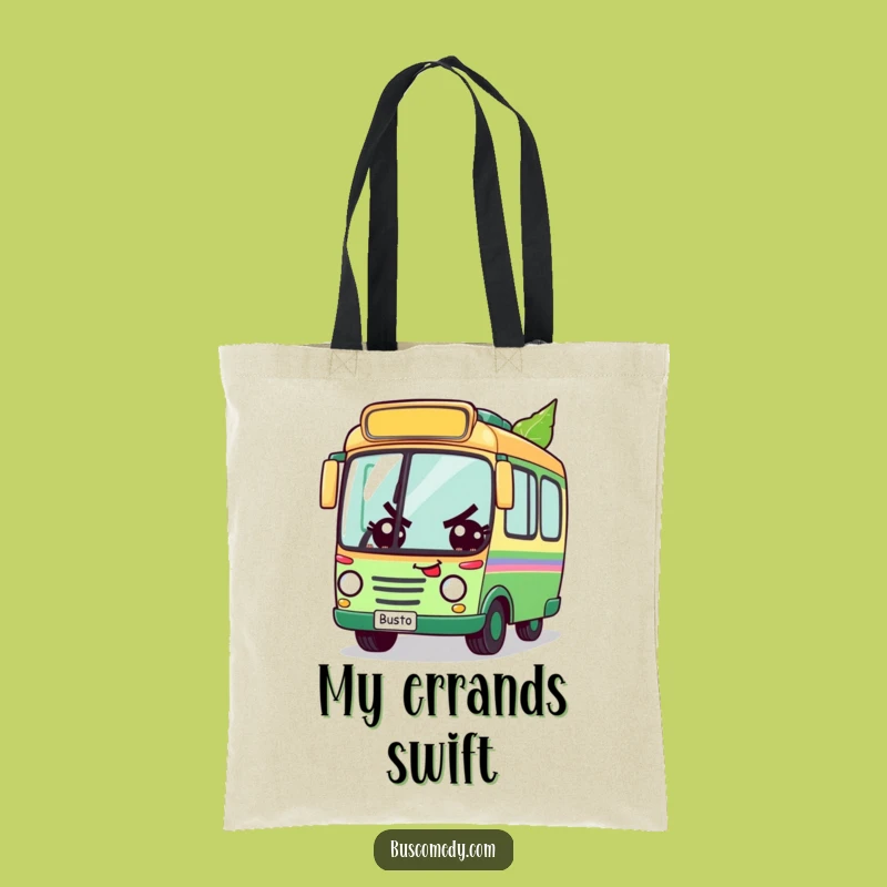 Funny Determined Bus Leaf Race Tote Bag: Quirky Travel Gift