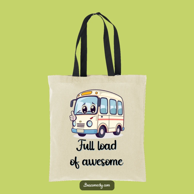 Funny Kawaii Bus Thumbs Up Tote Bag: Carry Your Positivity Everywhere