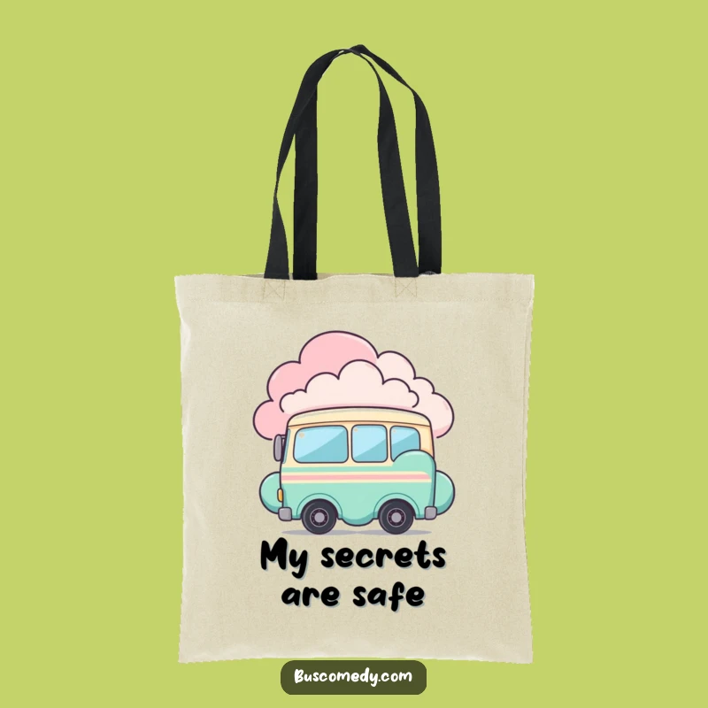 Funny Shy Bus Tote Bag: Behind Cloud, Carry Your Gentle Funny Gift