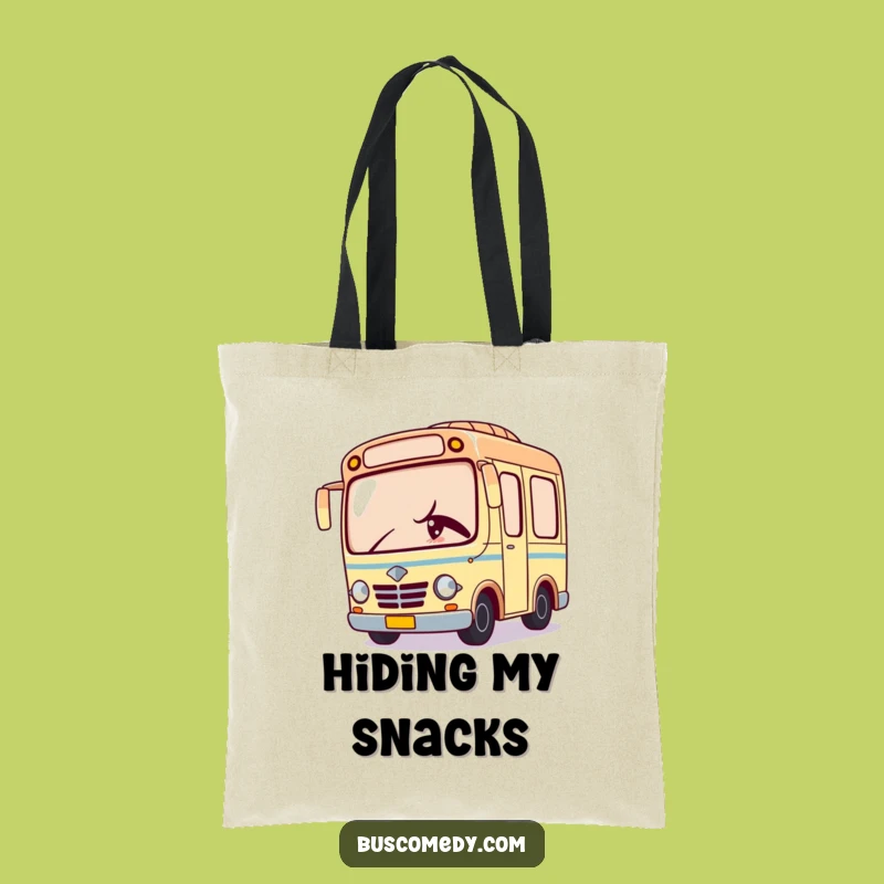 Funny Kawaii Bus Tote Bag: Carry Your Secrets with a Winking Character